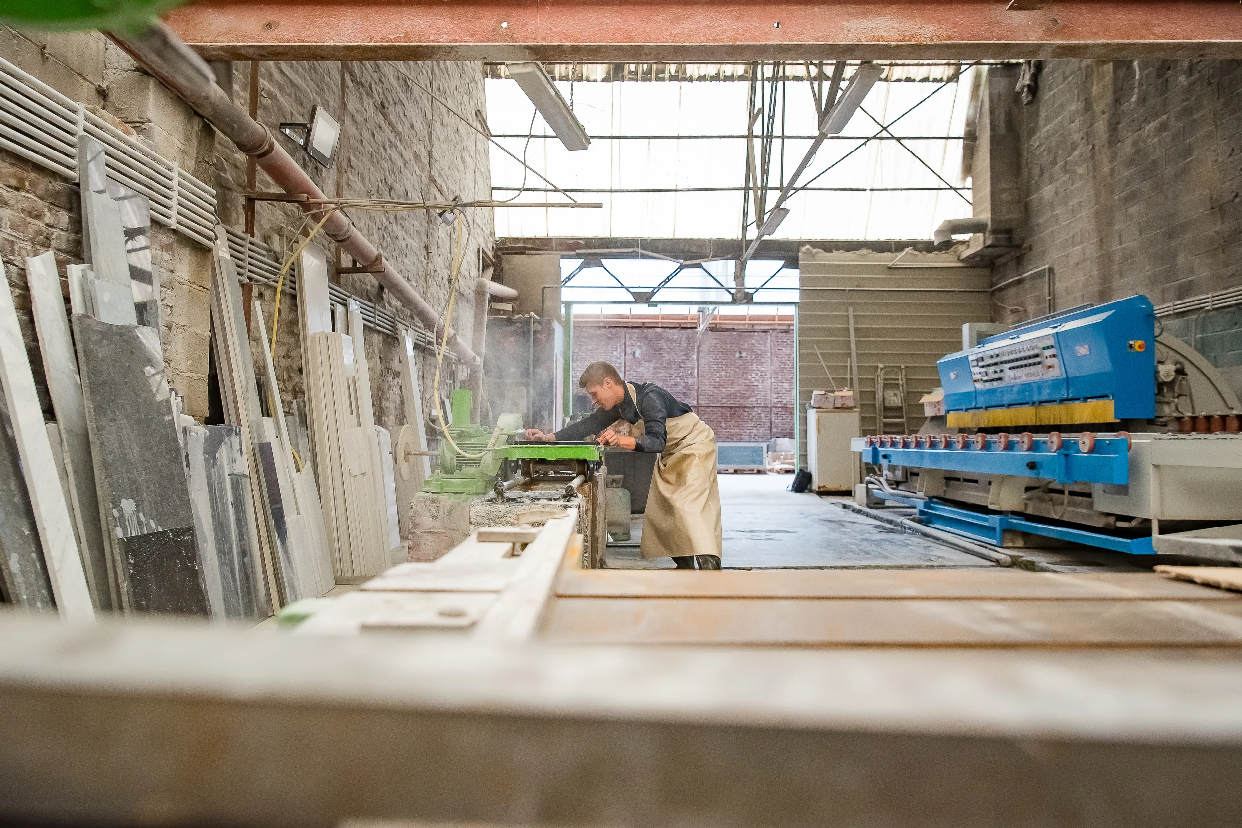 Atelier de marbrerie intégré Rossi & Fils à Sclessin